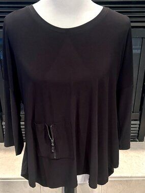 By JJ Black Blouse with Silver Zipper.